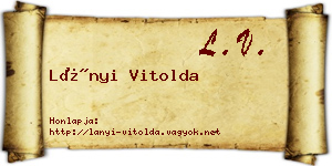 Lányi Vitolda névjegykártya